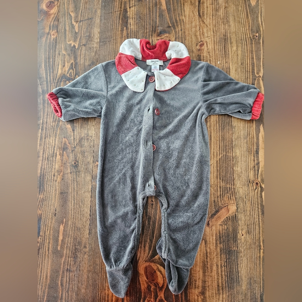 Zara Gray and Red baby outfit